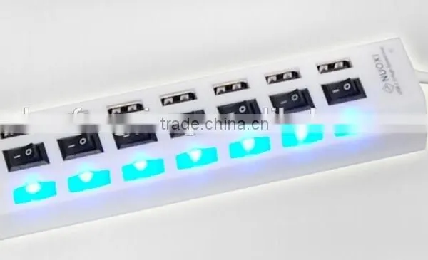 Wholesale 7 Port Usb Hub With Led Light