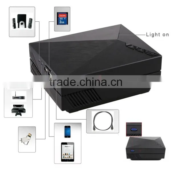 Hot Selling GM60 Portable Mini Home Theater LED Projector Support WiFi Connect , With HDMI USB AV VGA SD Port photo-3