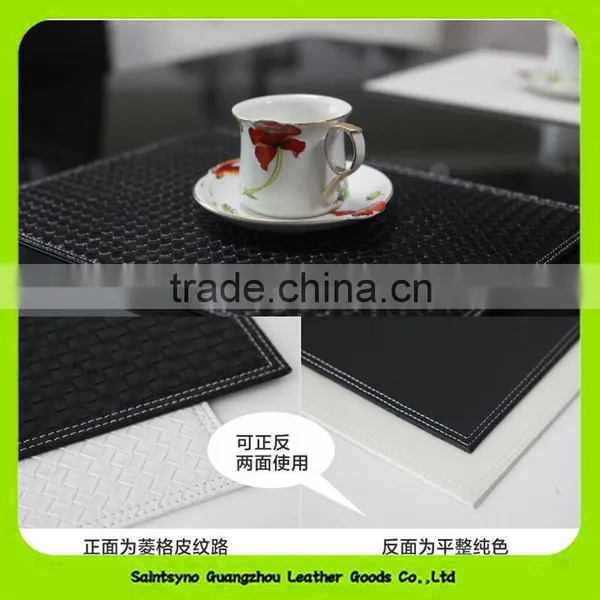 Classic 100% Reversible Leather Coaster Heat Resistant Leather Placemat 16018 photo-3