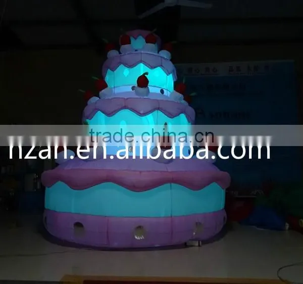 Giant LED Inflatable Birthday Cake for Outdoor Decoration photo-3