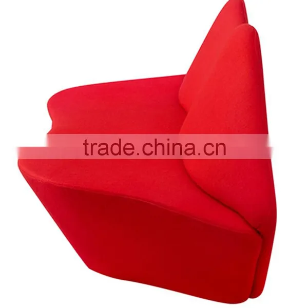 Mid Century Modern Red Lip Shaped Sofa Set Without Arm photo-3