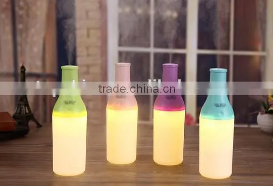 Cute Bottle Shape Mini Portable Air Humidifier Ultrasonic Humidifier With LED Night Lamp photo-6