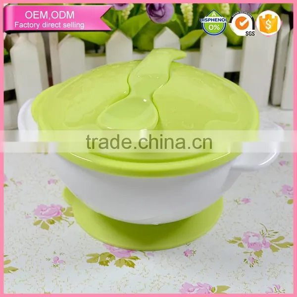 Stay Put Children Food Feeder Sets Suction Plastic Baby Feeding Bowl With Spoon photo-4