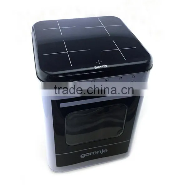 Dongguan Professional Oem Washer Shaped Tin Box , Tin Box Square Window
