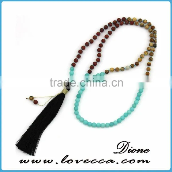 Blue Stones Charms New Design Long Necklace Jewelry photo-3