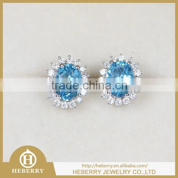 Handmade Fashion Earring in Topaze Precious Gemstone photo-5