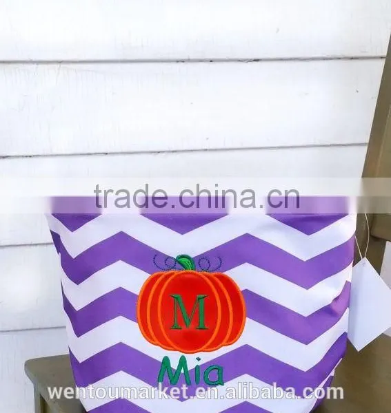 Wentou Personalized Halloween Chevron Trick or Treat Bucket