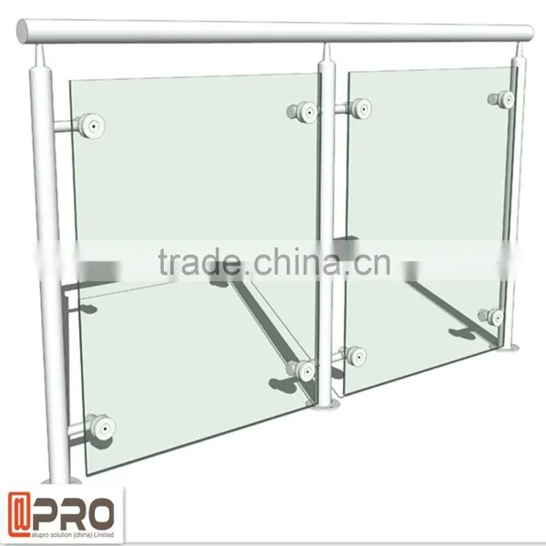 New Design Modern Stair Railing Glass Aluminium Balustrade photo-2