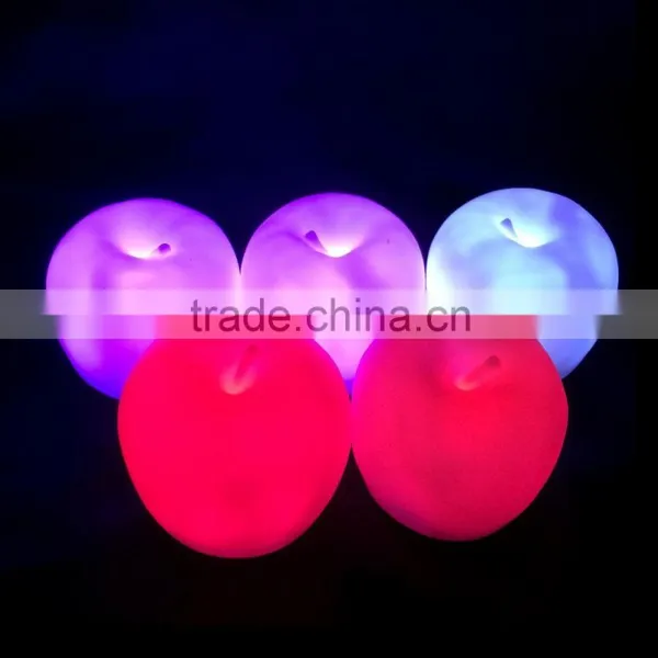 waterproof Christmas rechargeable PE plastic apple shape lamp/led table lamp with remote control