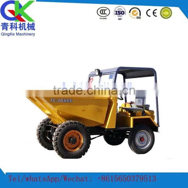 Qingke Designed 15kw Mini Tip Lorry Front Loader Dump Truck in High Quality High Efficiency photo-5