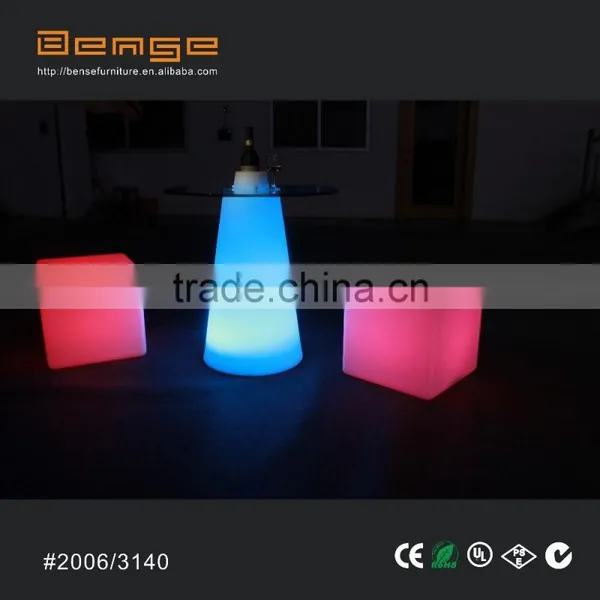 Led Glass Bar Table Party Cocktail Tables Cooktail Table and Chair Set photo-6