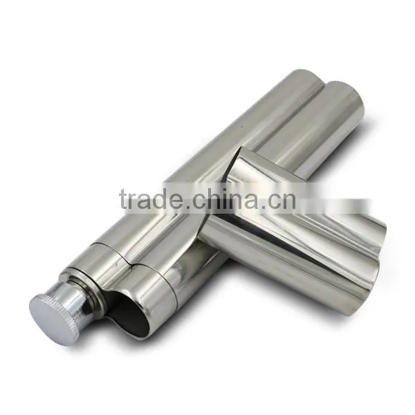 Stainless Steel Cigar Tubes Hip Flask 2 oz photo-3