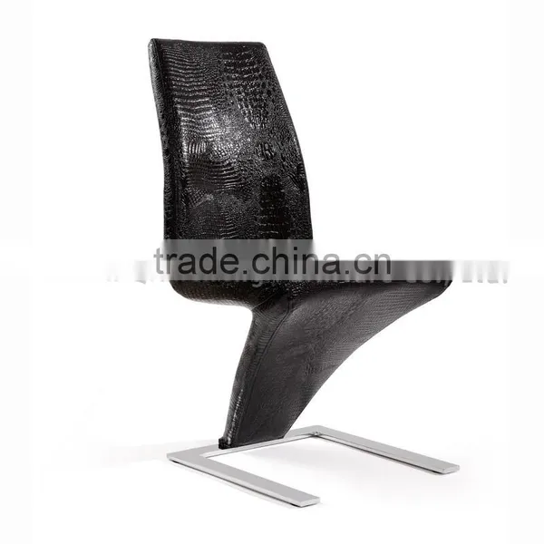Modern Z Shape Leather Cover Dining Chair photo-3