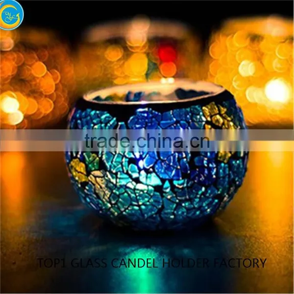 Round Handmade Mosaic Glass Candle Holders Wholesale photo-6