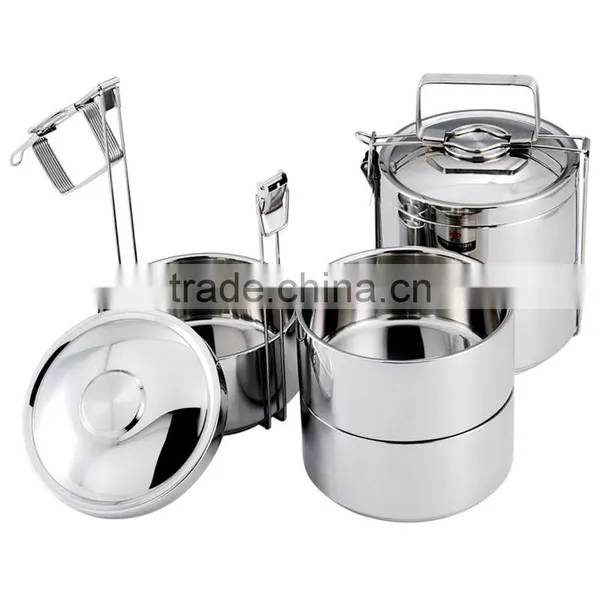 Factory Three Layers Container for Food With Dividers/lunch Box Tiffin Carrier/stainless Steel Tiffin photo-6