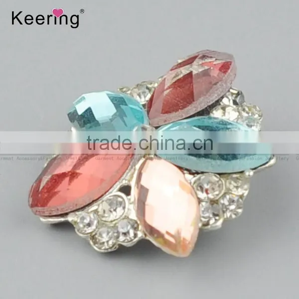 Keering-made Vogue Colorful Resin Horse-eye Flower Rhinestone Buttons Wholesale WBK-1461 photo-3