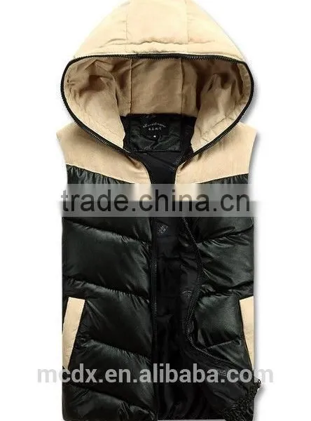 Winter Men's Down Vest Warm Hooded Vest Casual Cotton-padded Jacket Slim Coat photo-5