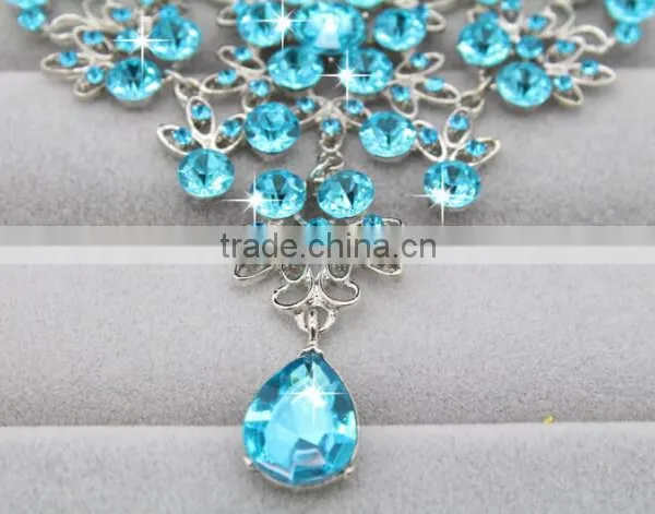 Zm33254a Beautiful Women Drop Earrings Simple Bridal Necklace Jewelry Set photo-5