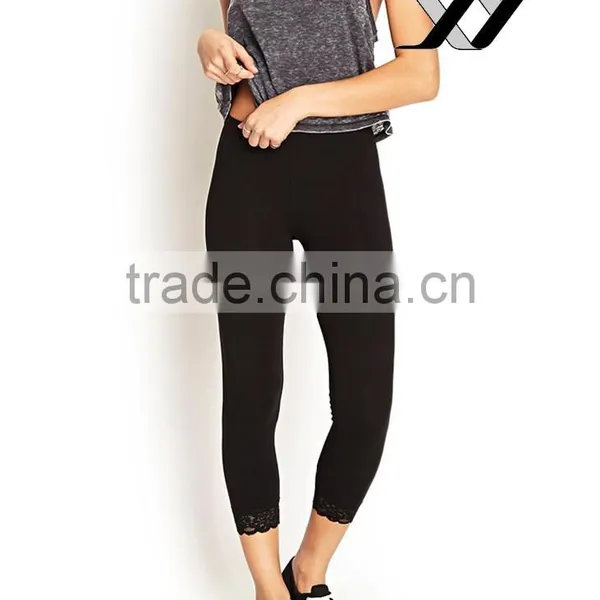 Ninth Length Cropped Black Women Wholesale Leggings