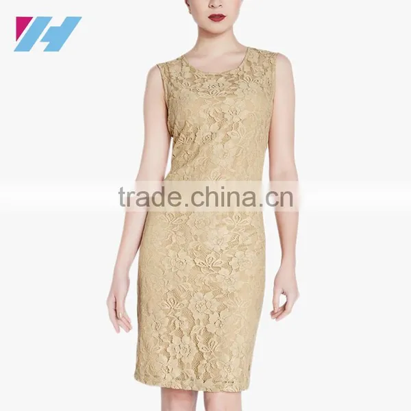 Latest Casual Wear Fashion Office Bodycon Lace Pencil Dress For Women photo-2