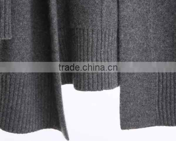 Women's Fashion Grey Thick Long Hoodie Cardigan Sweater With High Quality photo-6