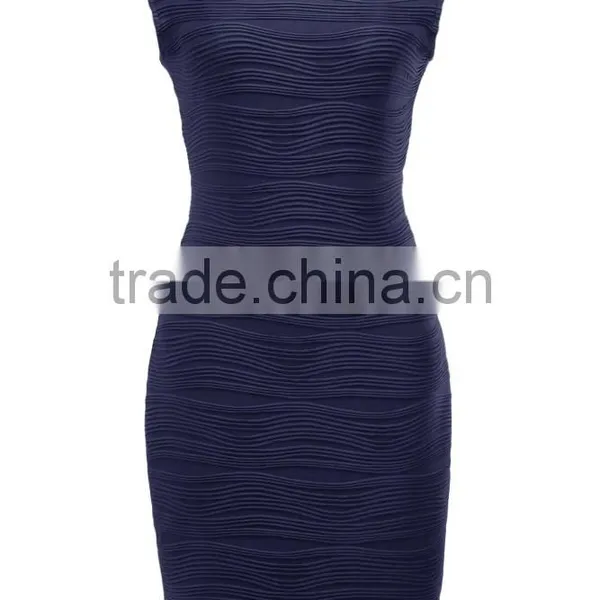 Fashionable Corrugated Sexy Dress With no Sleeves and Trim Skirt PS05 photo-5