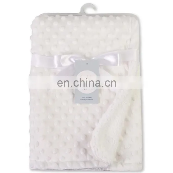 Wholesale Cheap Pink Minky Dot Baby Blankets for Newborn Baby Girls photo-3