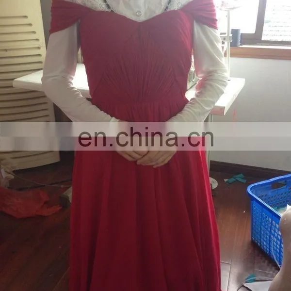 Real Picture 2016vestidos de Fiesta Elegant Red Sweetheart Long Chiffon Evening Dress Cap Sleeve V-back Party Dress photo-2