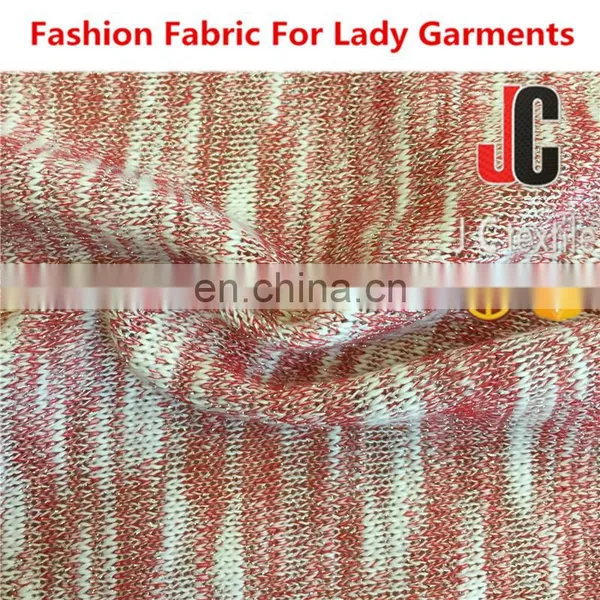 K671084 100% Polyester Jersey Slub Knit With Lurex Fabric for Garment photo-3