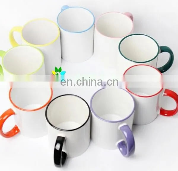 11oz Rim Color Handle Mug Blue photo-2