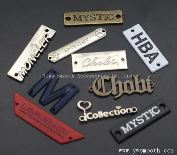 Wholesale Fashion 3D Logo Brand Garment Custom Metal Clothing Label photo-3