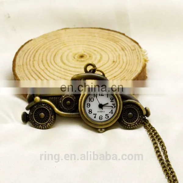 Bronze Car Quartz Pocket Watch Long Chain Custom Made Pocket Watch photo-2