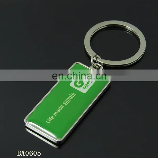 High Quality Rectangle Shape Customizable Metal Keychain photo-2