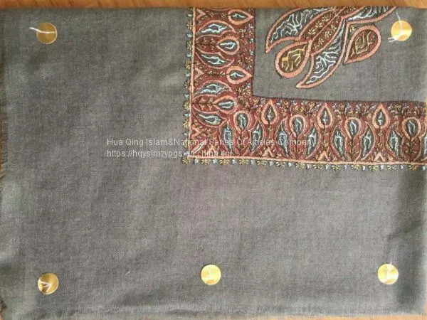 Arab Wool Embroidery Scarf / Arab Scarf / Arab Wool Acrylic Embroidery Scarf / Muslim Hijab Scarf photo-5