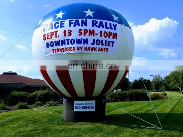 Hot Air Balloon Shaped Inflatable Ground Decoration Rainbow Color Rooftop Balloons for Party Events photo-3