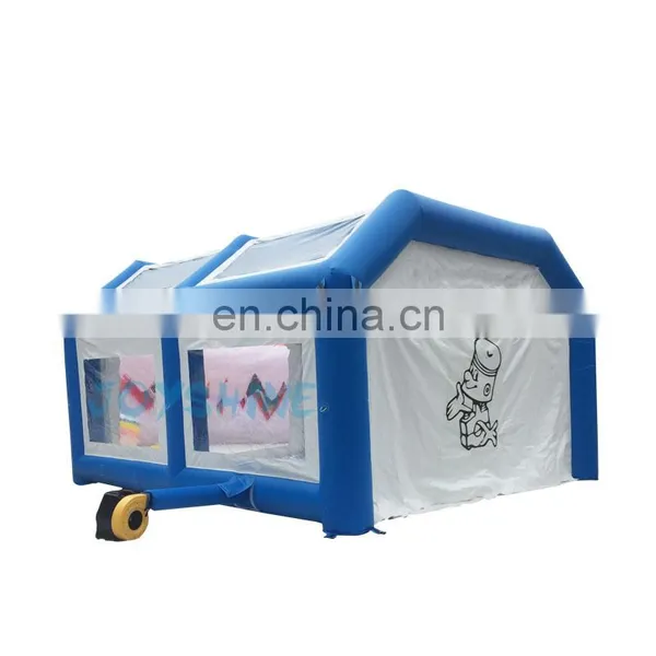 Cheap 0.55mm PVC Inflatable Car Wash Parking Carport Covers Mobile Spray Paint Booth Tents Inflatable Car Garage Tent photo-3
