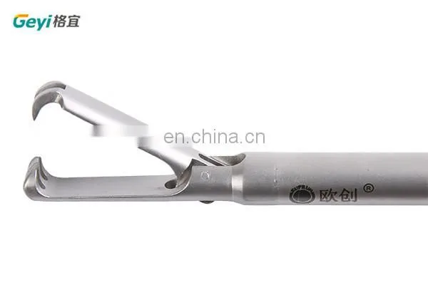 Geyi Autoclavable Laparoscopic Instruments 10mm Reverse Teeth Forceps With Stainless Steel Handle photo-5