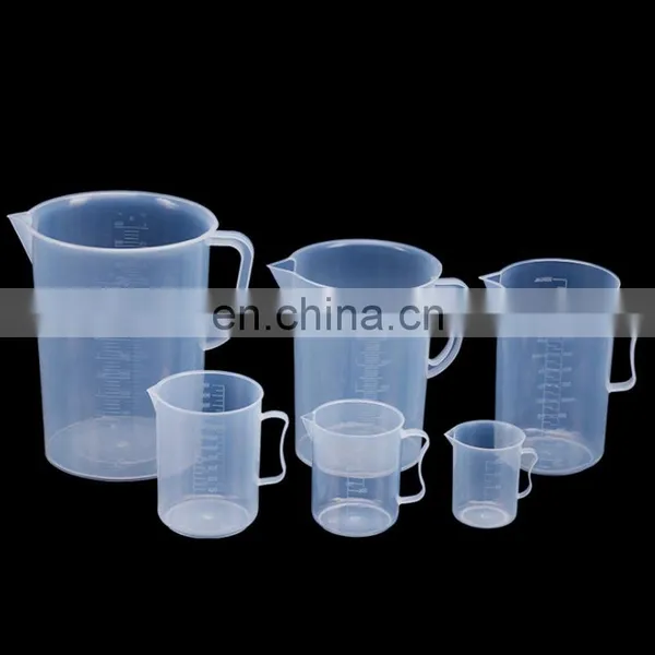 Laboratory Plastic Measuring Cup Handle Graduated Transparent Beaker photo-3