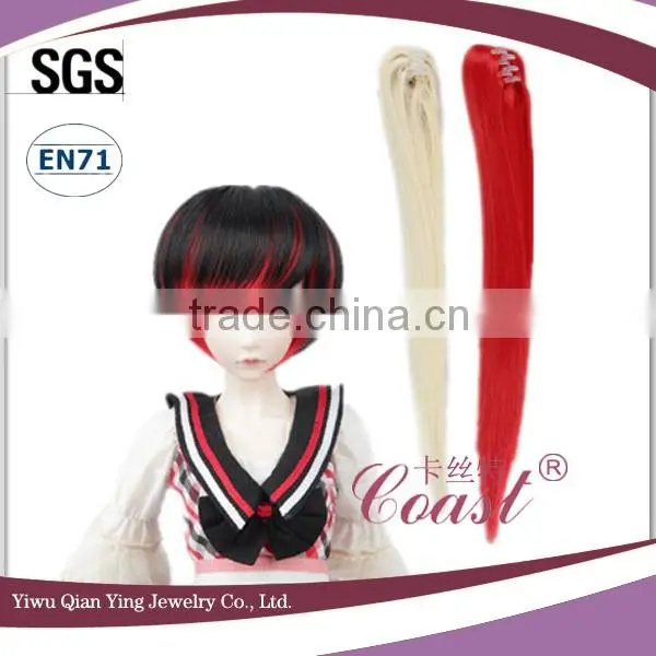 Red and Black Synthetic 1 Bjd Wigs for Doll With Two Straight Ponytail photo-2