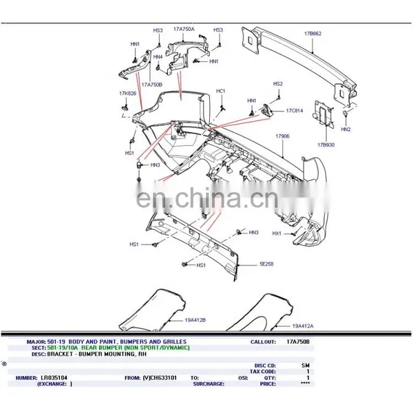 OEM LR035104 LR035105 Car Rear Bumper Bracket for Land Rover Range Rover Evoque Bumper Holder photo-4