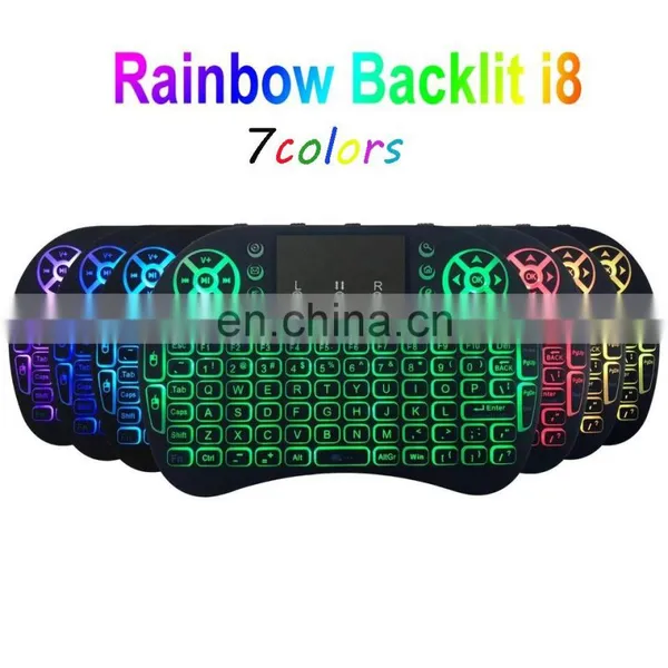 i8 Wireless Keyboard Smart TV BOX Mini Remote Controller i8 Backlight Keyboards Backlit 7 Colors RGB Keyboard i8 for Android TV photo-3