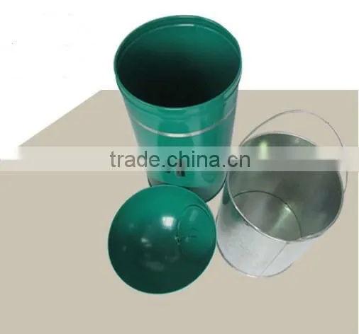 Stainless Steel Garbage Can Blue Green photo-3