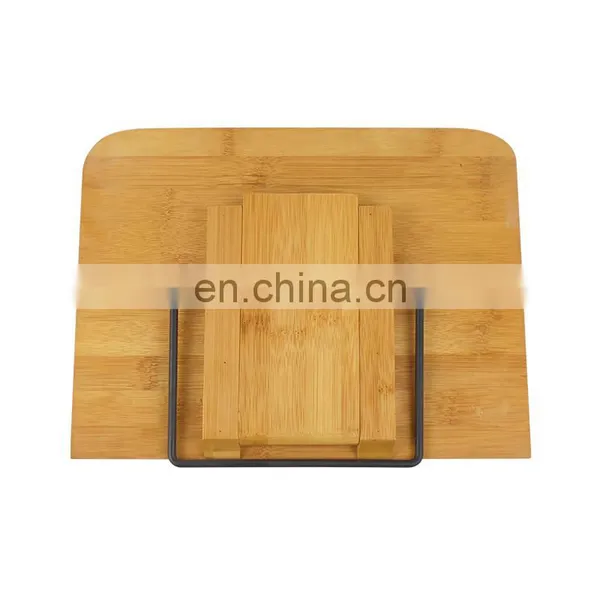 Bamboo Wood Modern Office Cooking Storage Bookstand Book Holder photo-4