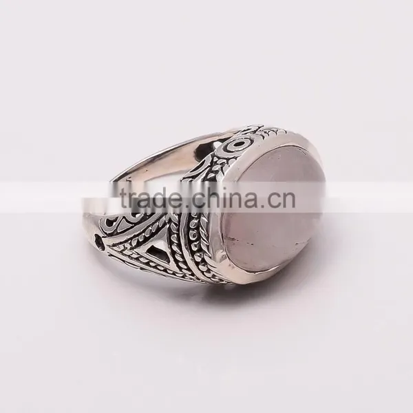 ROSE QUARTZ RING ,925 Sterling Silver Jewelry Wholesale,WHOLESALE SILVER JEWELRY,SILVER EXPORTER,SILVER JEWELRY FROM INDIA photo-2