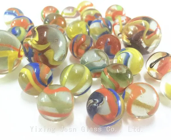 Wholesale Glass Beads Marbles 16mm 25mm Colorful Glass Beads Fishbowl Decorative Beads Craft Ball