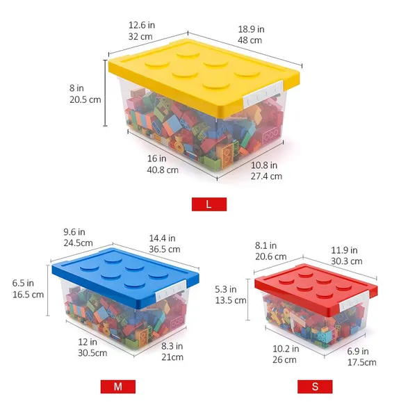 Clear Plastic Storage Bins With Lids 3 Size Craft Storage Container Sensory Bin Organizing Containers for Home Office photo-5