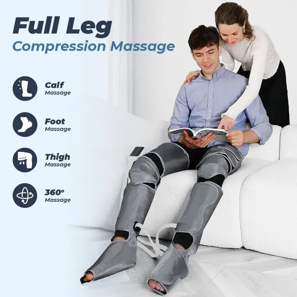 Electric Leg Massager With 6 Airbags & Heat Therapy for Calf Thigh Foot MH-P079 photo-2