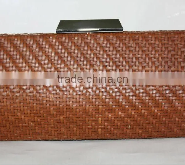 2014 New Arrival Fashion Weave Lady Handbag Clutch Bag Crystal Bag
