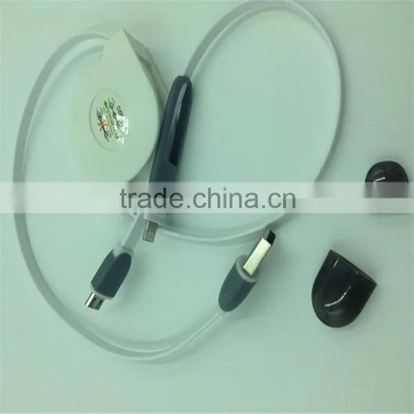 2016 New Hot Sale Cheap Flexible Wholesale Usb Cable Retracble Noodles 2 in 1 Charger Usb Cable photo-4