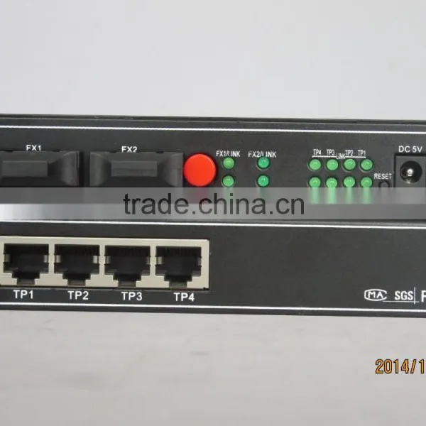 2Fiber Ports 4UTP Ports Fiber to Ethernet Media Converter | 4UTP Ports Fiber Switch photo-3